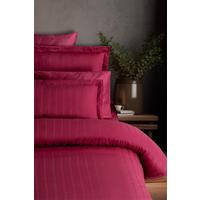 Pierre Cardin Striped Satin Duvet Cover Set Double Voyage Plum