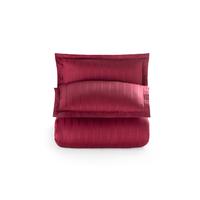 Pierre Cardin Striped Satin Duvet Cover Set Double Voyage Plum