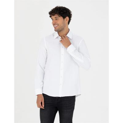 Pierre Cardin White Slim Fit Long Sleeve Shirt 1755999.VR013