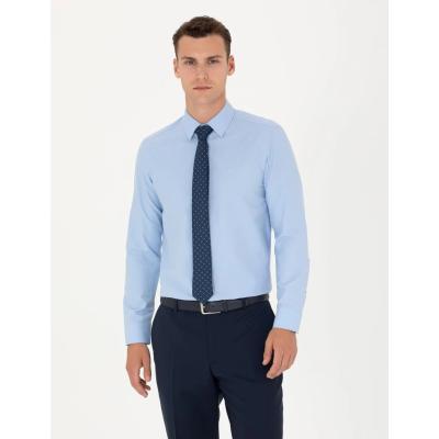 Pierre Cardin Mavi Slim Fit Uzun Kollu Basic Gömlek 1721547.VR036