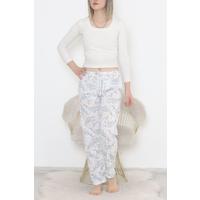 White Floral Pajama Bottoms - 10718.1567.