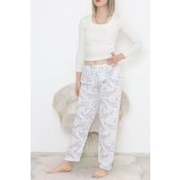 White Floral Pajama Bottoms - 10718.1567.