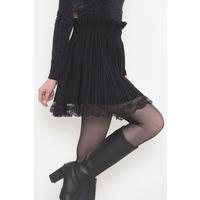 Pleated Lace Mini Skirt Black - 12368.148.