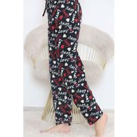 Polar Pijama Altı Siyahkalpli - 11858.1048.