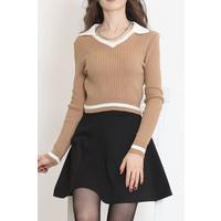 Polo Neck Crop Knitwear Sütlükkahve - 8335.291.