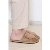 Pompom Detailed Slippers Brown - 12155.264.