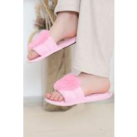 Pompom Detailed Slippers Pink - 12154.264.