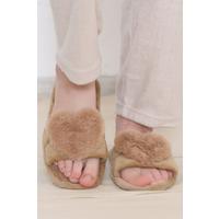 Pompom Detailed Slippers Brown - 12154.264.