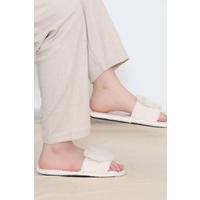 Pompom Detailed Slippers Cream - 12154.264.