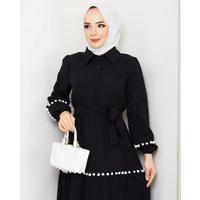 Pompom Detailed Dress Black