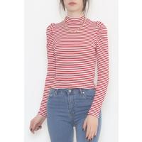 Princess Sleeve Striped Blouse Red - 471087.1567.