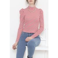 Princess Sleeve Striped Blouse Red - 471087.1567.