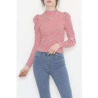 Princess Sleeve Striped Blouse Red - 471087.1567.