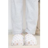 Polka Dot Plush Slippers Gray Brown - 12363.264.