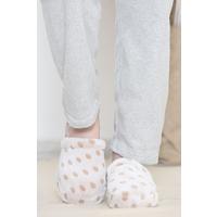 Polka Dot Plush Slippers Gray Brown - 12363.264.