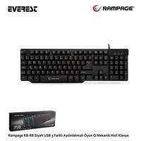 RAMPAGE KB-R8 Usb/Q Mekanik Hisli 3 Renk Aydınlatmalı Gaming Klavye