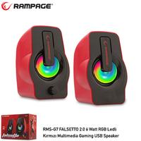 RAMPAGE RMS-G7 FALSETTO 1+1 6 W USB 5V RGB LEDLI Kırmızı Hoparlör