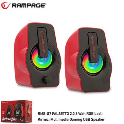 RAMPAGE RMS-G7 FALSETTO 1+1 6 W USB 5V RGB LEDLI Kırmızı Hoparlör