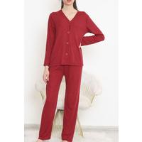 Reported Polyviscon Button Suit Claret Red - 905.1287.