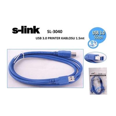 S-LINK SL-3040 Usb 3.0 A типті B типті принтер кабелі (1,5 метр)