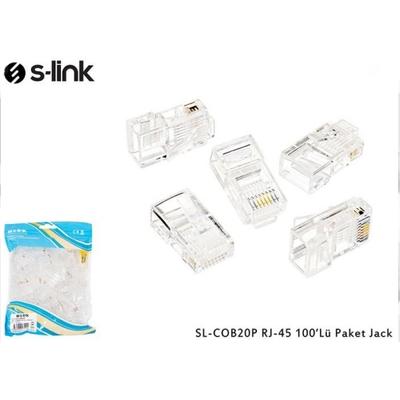 S-LINK SL-COB26P 100 LÜ PAKET Rj45 Konnektör Yeni Nesil Jack FTP