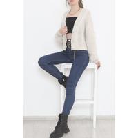 Casual Buttoned Cardigan Stone - 12408.1319.