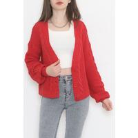 Casual Buttoned Cardigan Red - 12408.1319.