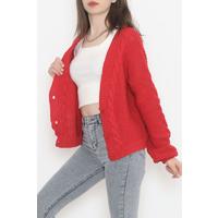 Casual Buttoned Cardigan Red - 12408.1319.