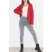 Casual Buttoned Cardigan Red - 12408.1319.