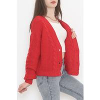 Casual Buttoned Cardigan Red - 12408.1319.