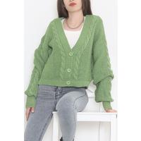 Casual Buttoned Cardigan Light Green - 12408.1319.