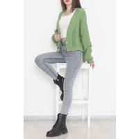 Casual Buttoned Cardigan Light Green - 12408.1319.