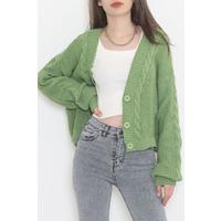 Casual Buttoned Cardigan Light Green - 12408.1319.