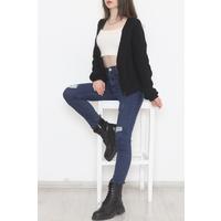 Casual Buttoned Cardigan Black - 12408.1319.