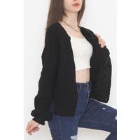 Casual Buttoned Cardigan Black - 12408.1319.