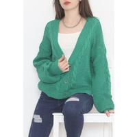 Casual Buttoned Cardigan Green - 12408.1319.