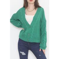 Casual Buttoned Cardigan Green - 12408.1319.