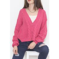 Loose Buttoned Cardigan Fuchsia - 12408.1319.