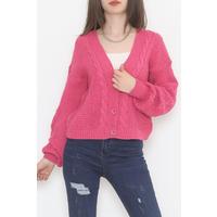 Loose Buttoned Cardigan Fuchsia - 12408.1319.