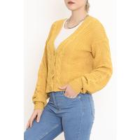 Casual Buttoned Cardigan Yellow - 12408.1319.