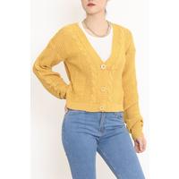 Casual Buttoned Cardigan Yellow - 12408.1319.