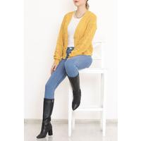 Casual Buttoned Cardigan Yellow - 12408.1319.