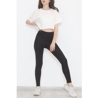 Raised Wide Belt Leggings Black - 1600.1702.