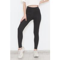 Raised Wide Belt Leggings Black - 1600.1702.