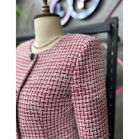 Bagel Collar Skirt Suit Fuchsia