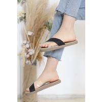 Glitter Transparent Slippers Black - 15524.264.