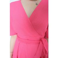 Double Breasted Neck Dress with Shorts Fuchsia - 10535.1059.