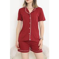 Şortlu Pijama Takımı Bordo - 708.1287.