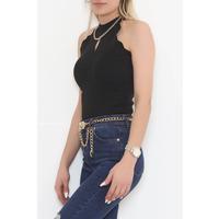 Water Drop Halter Neck Undershirt Black - 929.1019.