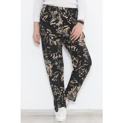 Suede Patterned Trousers Blackbeige - 12402.1050.